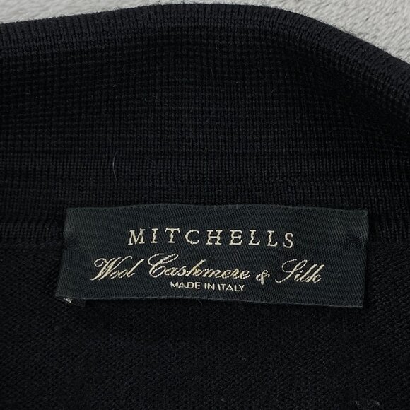 Mitchells Polo Sweater Mens 2XL Black Wool & Cashmere Silk Comfort Long Sleeve - Picture 7 of 9